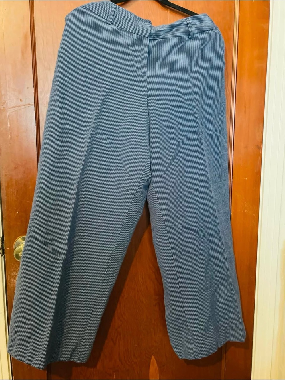Lane Bryant Size 16 Linen Blend Pinstripe Wide Leg Pants